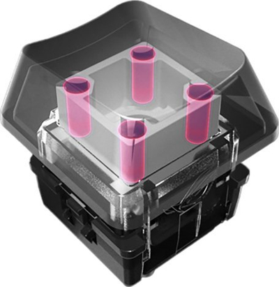 Set kapakësh tastiere ASUS ROG RX PBT, për ROG RX Switches, gjysmë transparent, i zi