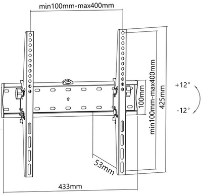Mbajtëse për TV 30"-60" STELL SHO 3300 SLIM - E zezë