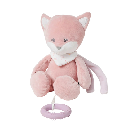 Lodër me muzikë Nattou Fox Alice, 25cm, rozë