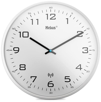 Orë muri Mebus 13080, me radio, 30cm, e bardhë