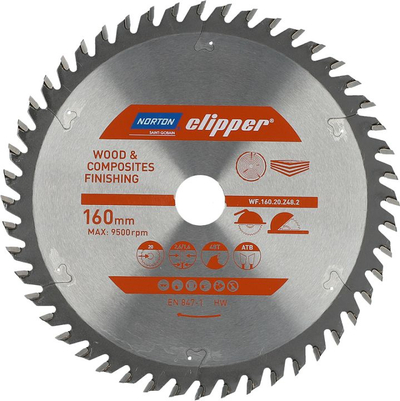 Teh prerës Norton Clipper WF, 160 mm, 20 mm qendër, 48 dhëmbë ATB