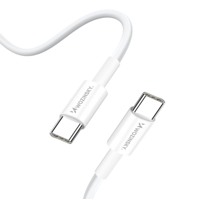 Полнач за ѕид Wozinsky GaN 65W, 2x USB C 1x USB A, со кабел USB C, бел