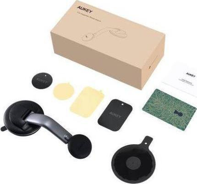 Mbajtëse magnetike për makinë Aukey HD-C49, krah i rregullueshëm, kapje me vakum, gri