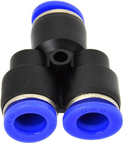 Pневматски адаптер Geko G03061, автоматски Y-спојувач, за црево 6mm, сина боја