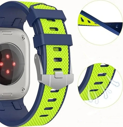 Rrip ore Wiwu Kylin Wi WB015 për Apple Watch 42 44 45 49mm, fluoroelastomer, jeshile fluoreshente