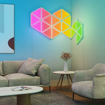 Panele ndriçuese inteligjente Govee Glide Triangle Light Panels, paketë 10 copë, RGBIC, shumëngjyrëshe