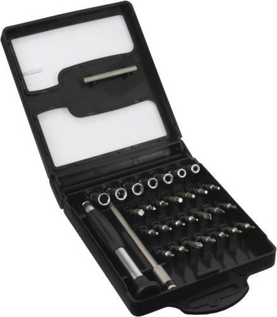 Set kaçavidash preciz Ohne hersteller 43011, 28 pjesë, me kuti, i zi