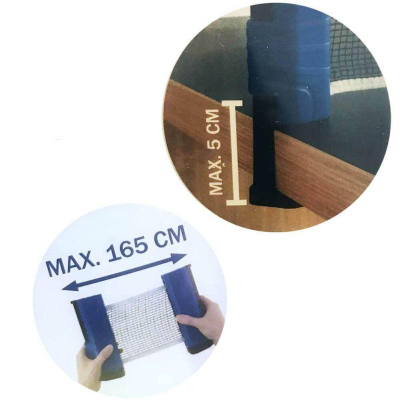 Rrjetë pingpongi Slazenger, teleskopike 165 cm, për tavolina deri 5 cm, blu