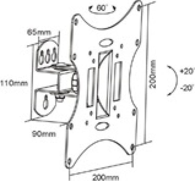 Mbajtëse muri për TV Art CV-30, 13"-42", deri 30 kg, e zezë