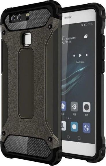 Futrollë telefoni Rugged GLENN për Huawei P9, nga TPU + PC, e zezë