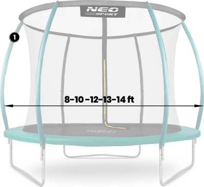 Shtyllë e sipërme trampoline Neo-Sport Type C, 8–14 ft, 107 cm, jeshile
