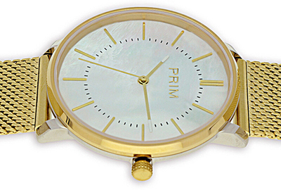 Orë dore Prim Slim Pearl Icon - E W02P.13150.E, e artë/bardhë