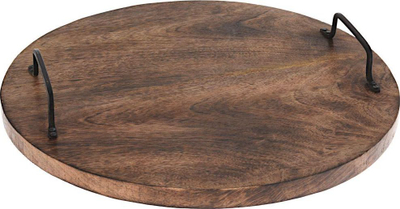 Dërrasë servirëse druri Mango, rrumbullake 30cm, natyrale