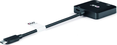 USB Ц хаб Club 3D MST, двоен HDMI 4K 60Hz, PD 100W, црн