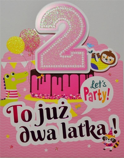 Kartolinë urimi Yeku Birthday Card 2, për ditëlindje, me urim gati të shtypur, shumëngjyrëshe