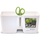 Vazo barishtesh Prosperplast Twins Cube, 2.5L, me gërshërë Herbs Cut, e bardhë