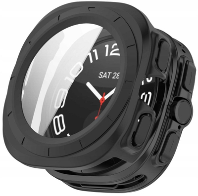 Mbështjellës smartwatch Spigen Tech-Protect Defense për Samsung Galaxy Watch Ultra 47mm, xham i temperuar, i zi