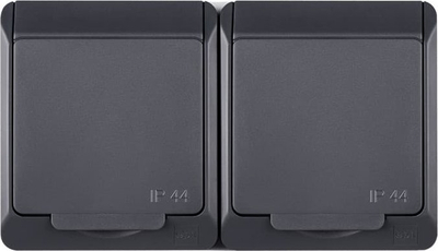 Prizë dopio Hermes Schuko, IP44, me tokë, ngjyrë antracit