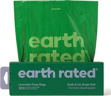 Qese higjienike për qen Earth Rated Lavender, 300 copë, të forta, me erë livando