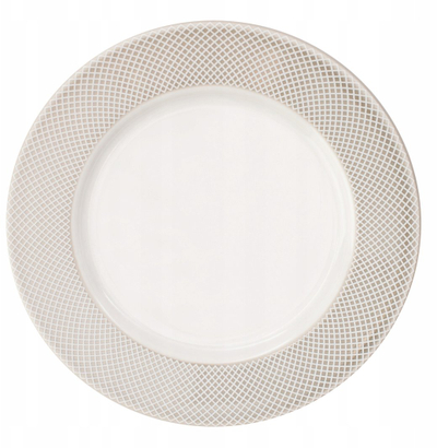 Pjatë e sheshtë Verlo NORWICH, 16 cm, porcelan, me buzë beige
