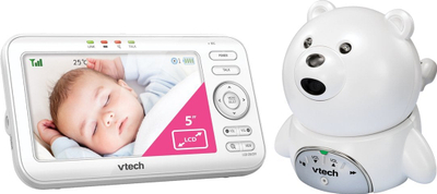 Бебифон Vtech BM5150, екран 5\", двонасочна комуникација, бел