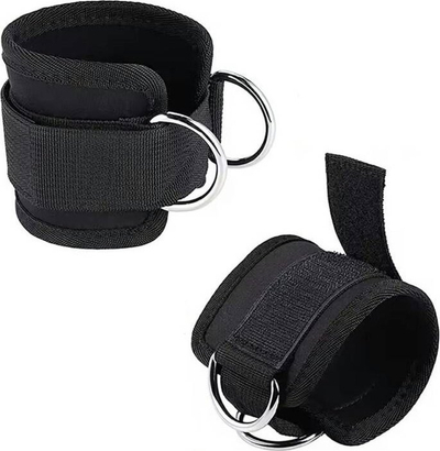 Rrip për kyçin e këmbës për palestër Ankle Strap, set me 2 copë, me jastëk neopren, ngjyrë e zezë