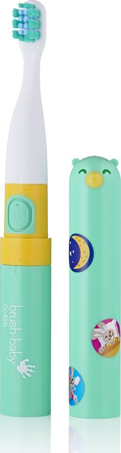 Furçë dhëmbësh elektrike për fëmijë Brush-baby Go-KIDZ, sonike, me timer 2 minuta, jeshile