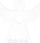 Ornament druri engjëll White Angel, 4cm, set 12 copë, i bardhë
