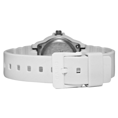 Orë dore Casio LRW200H-7E2 për goca, analoge, mban ujë 100m, e bardhë