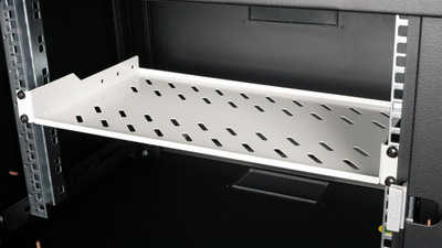 Raft rack Roline 1U, 250 mm i thellë, 15 kg mban peshë, gri e çelët