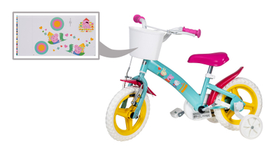 Biçikletë për fëmijë Toimsa Peppa Pig 12", me rrota ndihmëse, jeshile