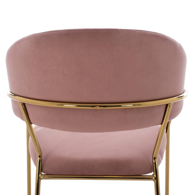 Stol velvet + metal 60×55×100 cm (HM8734.02), rozë