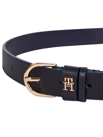 Rrip femrash Tommy Hilfiger Essential Effortless 2.5 AW0AW16836, lëkurë, e kaltër e errët