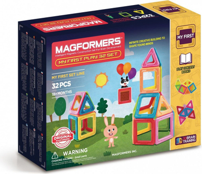 Blloqe ndërtimi për fëmijë Magformers (GXP-593214), 32 elemente