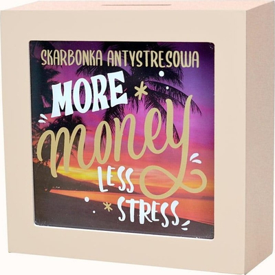 Кутија за заштеда Кукартка More Money, МДФ, 16 x 16 x 5 cm, беж
