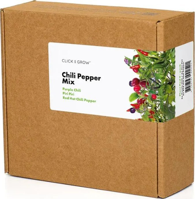 Билни капсули Click &amp; Grow Chili Pepper Mix, сет 9 парчиња, Purple Chili Piri Piri Red Hot