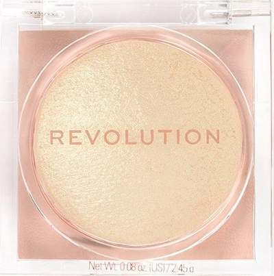 Iluminues puder Makeup Revolution Beam Bright Golden Gal, efekt shkëlqim i butë, ngjyrë e artë