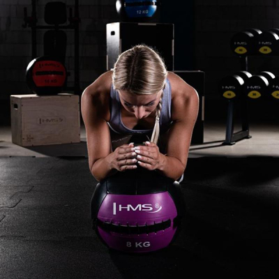 Top ushtrimesh HMS Wall Ball WLB, 10 kg, lëkurë sintetike, jeshil