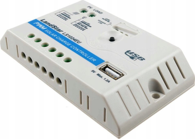 Kontrollues solar PWM Epever LandStar LS1024EU, 12/24V 10A, USB 5V, i bardhë