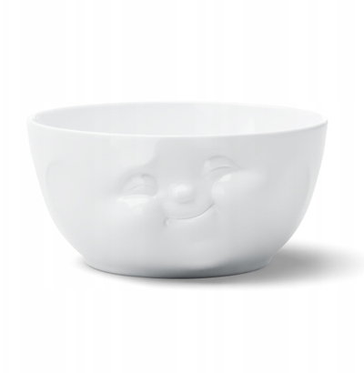 Enë shërbyese porcelani Fiftyeight Munching Face, e madhe, e bardhë
