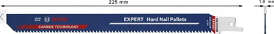 Teh sharre Bosch Expert S1122CHM, për paleta me gozhda, 225mm, gri