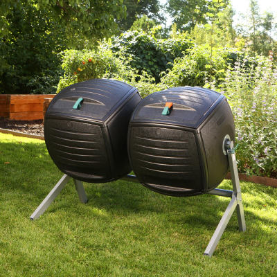 Kompostues kopshti Lifetime Double Composter 60072, 2x189L, polietilen HD, i zi