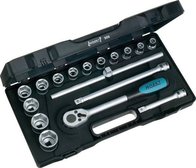 Set çelësa godinë Hazet 906, 1/2" metrike, 17 copë, i zi