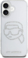 Mbulesë telefoni Karl Lagerfeld IML Rhinestones Karl Head, për iPhone 16 6.1", transparente