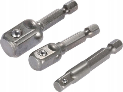 Set adapterësh për kapëse, 3 copa, 1/2" 3/8" 1/4", metalik