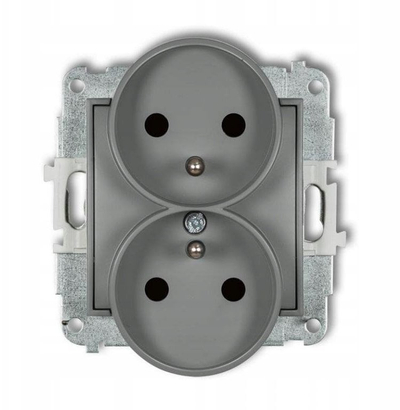 Prizë dyfishe Karlik ICON, 2x(2P+E), 16A 250V, e zezë