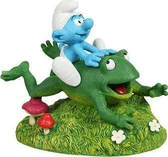 Dekor për akuarium AQUA DELLA Smurf With Frog, 13x8.2x11.4 cm, shumëngjyrësh