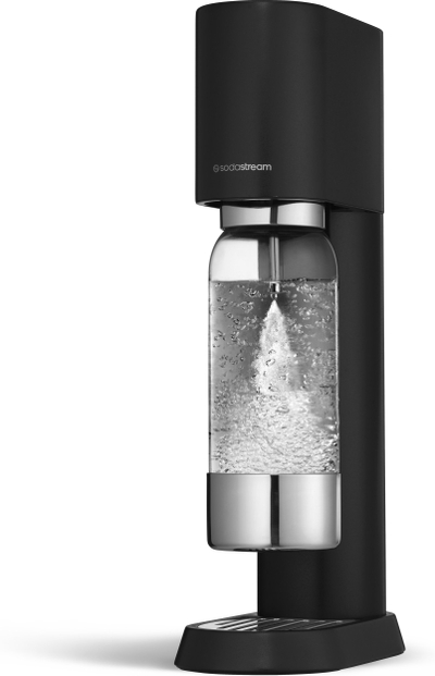 Aparat për bër me gaz ujin SodaStream Enso, me dorë, me sistem Quick Connect, i zi mat