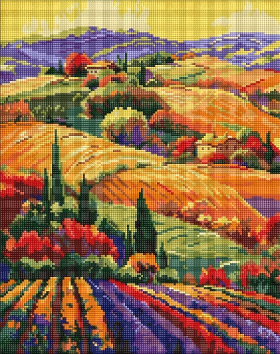 Set mozaiku me diamante Ideyka Diamond Mosaic Colorful Landscape, efekt 5D, kanavacë me kornizë
