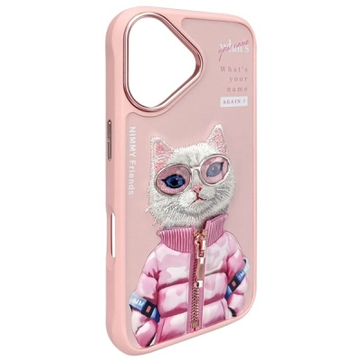 Futera telefoni Nimmy Cool &amp; Cute 2.0 Cat për iPhone 16 6.1", TPU PC, rozë